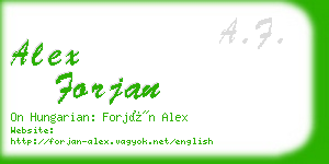 alex forjan business card